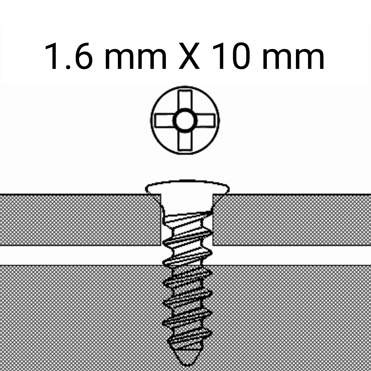 MINCRO 1.6MM X 10MM AUTO DRIVE P.T SCREW