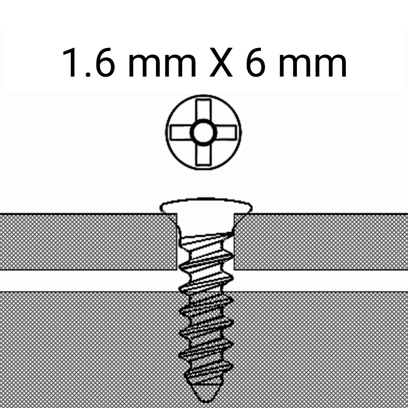 MINCRO 1.6MM X 6MM AUTO DRIVE SCREW