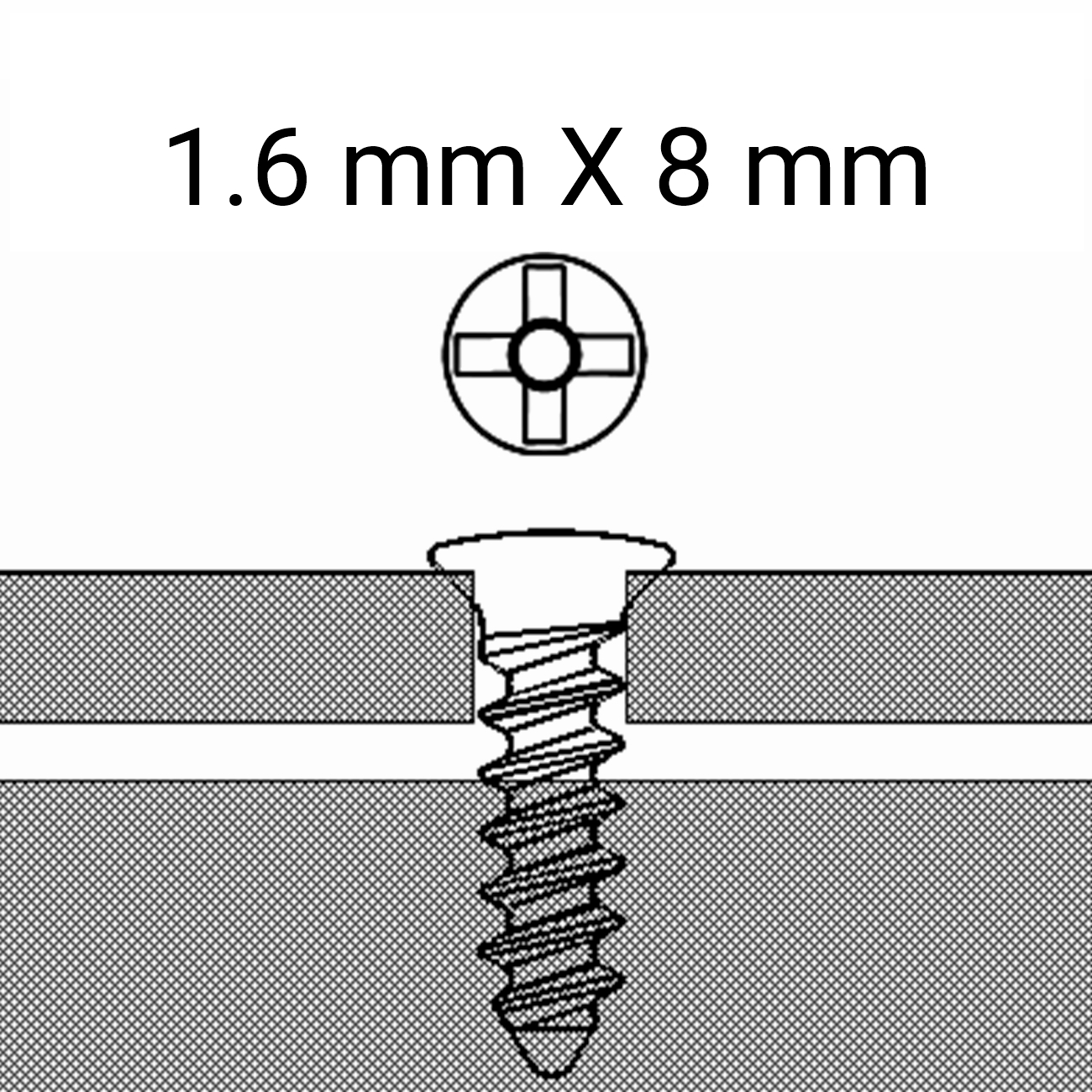 MINCRO 1.6MM X 8MM AUTO DRIVE SCREW